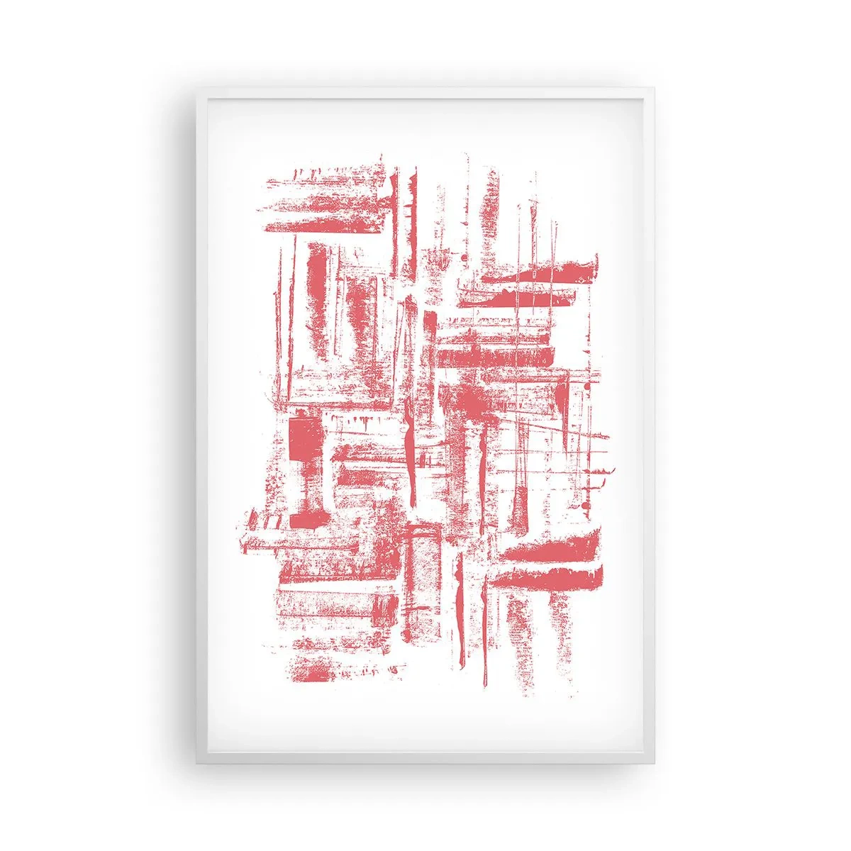 Plakat i hvid ramme - Rød by - 61x91 cm