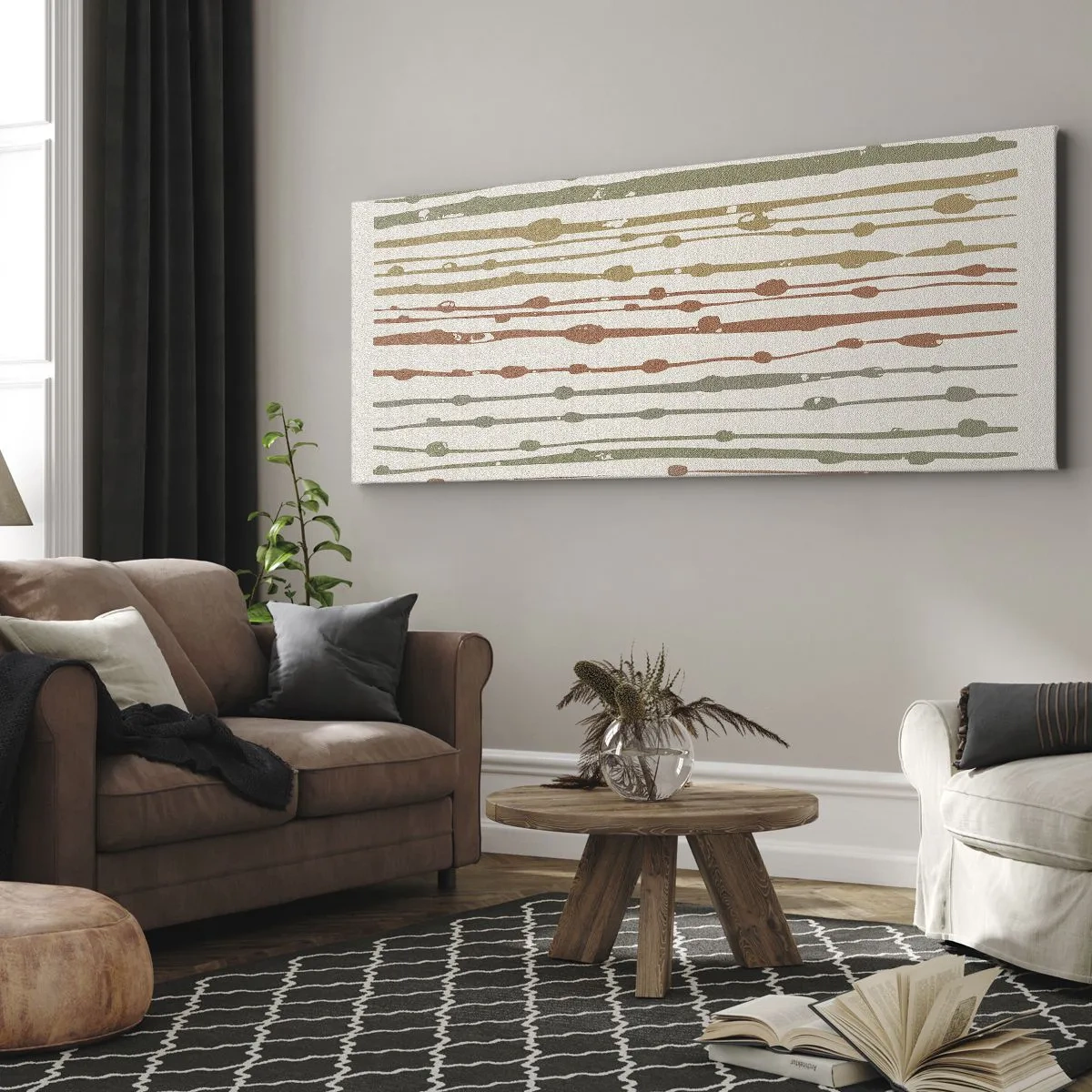 Lærredstryk - Billede på lærred - Musikalsk farvenotation - 100x40 cm