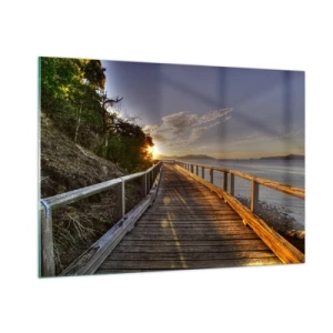 Billede på glas - Gå, bliv ved med at gå mod solen - 100x70 cm