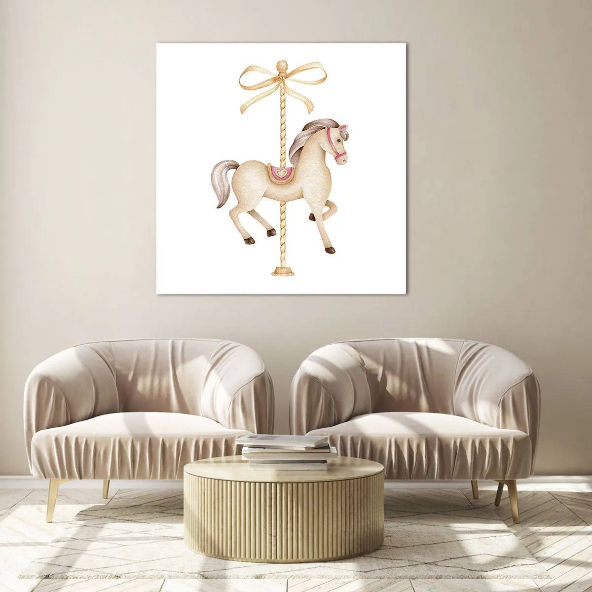 Billede på glas - Med et yndefuldt trav - 70x70 cm