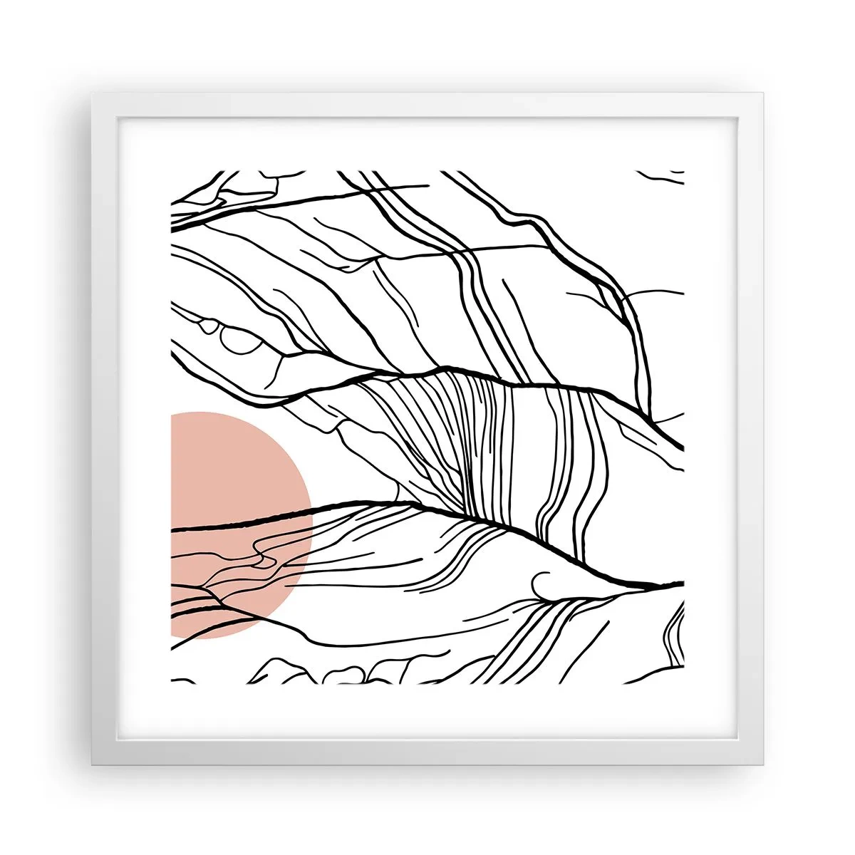 Plakat i hvid ramme - I et netværk af kviste - 40x40 cm