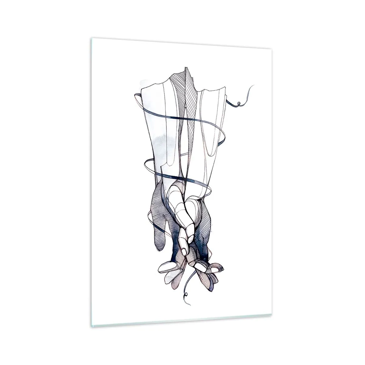 Billede på glas - En undersøgelse af berøring - 50x70 cm
