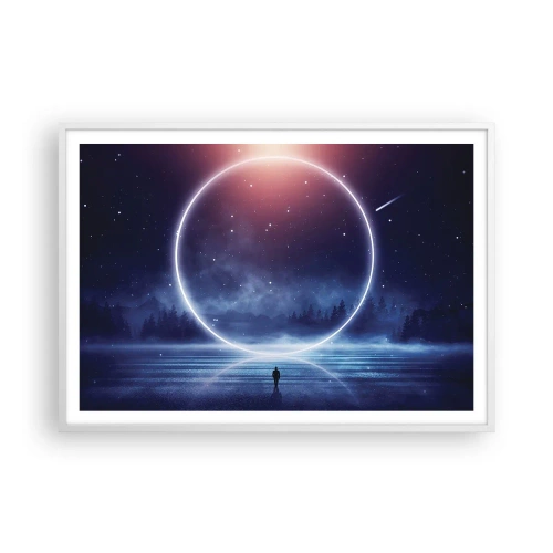 Plakat i hvid ramme - De er allerede her... - 100x70 cm