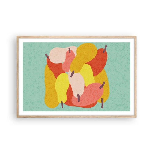 Plakat i ramme af lyst egetræ - Smag på sommersolen - 91x61 cm