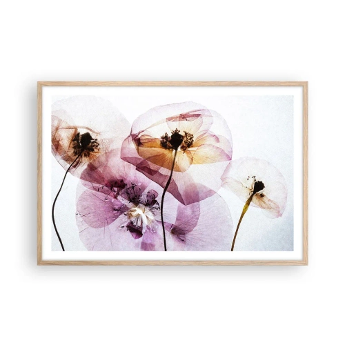 Plakat i ramme af lyst egetræ - Blomsterlegeme dias - 91x61 cm