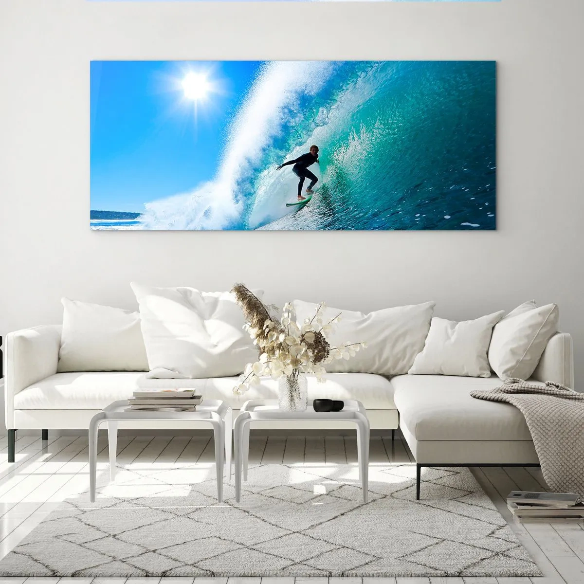 Billede på glas - Gennem den store blå - 100x40 cm