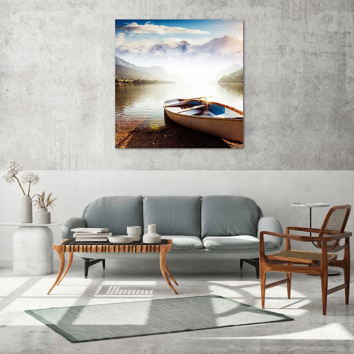 Billede på glas - Over store og klare vande - 60x60 cm