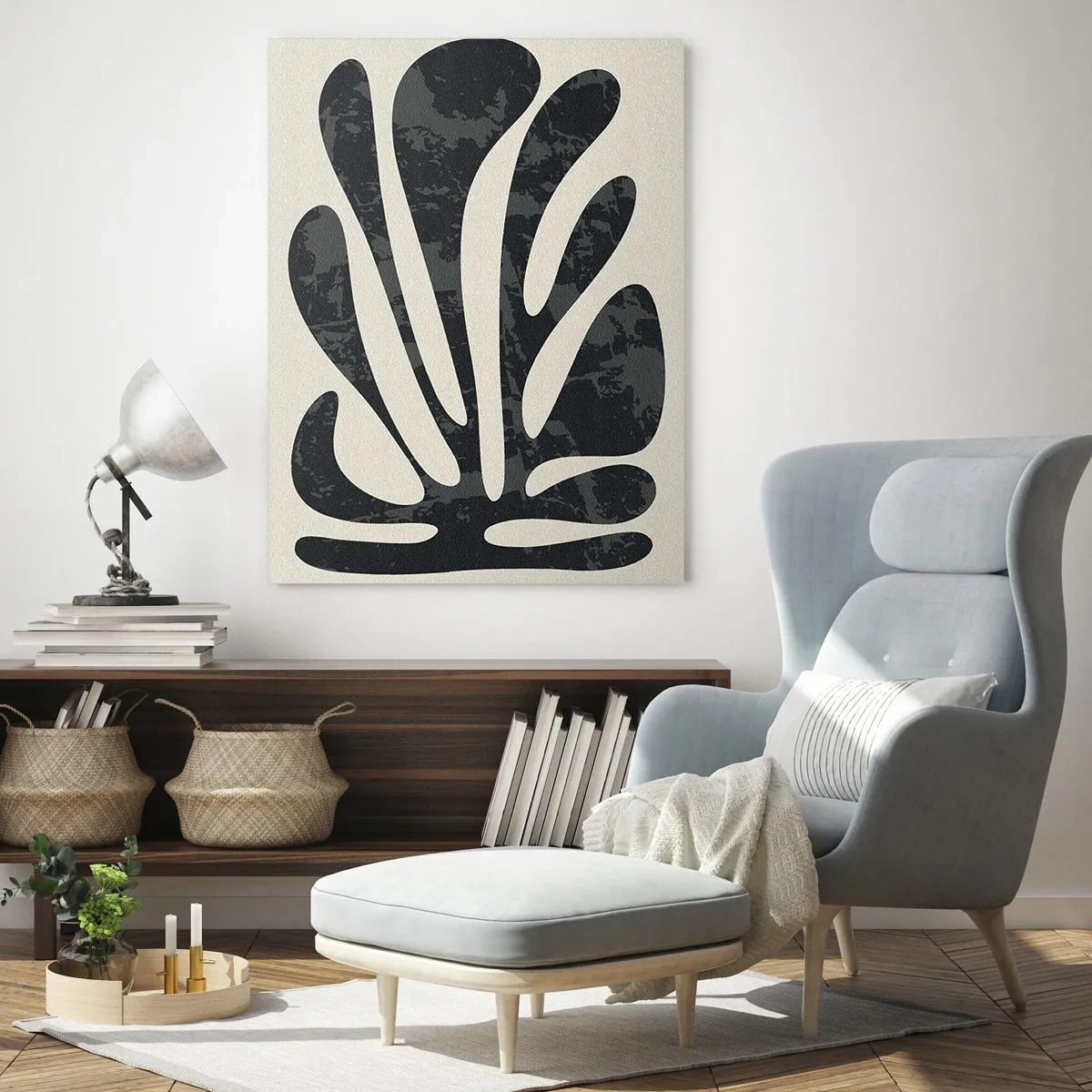 Billede på glas - Abstraktion med flere fingre - 70x100 cm
