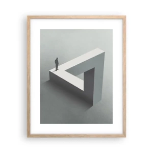Plakat i ramme af lyst egetræ - Og dog er det muligt - 40x50 cm