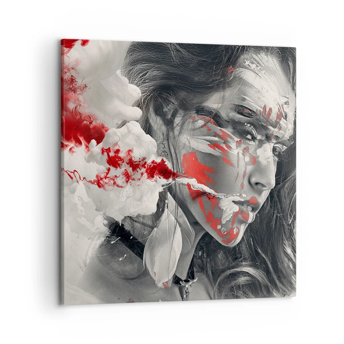 Lærredstryk - Billede på lærred - I det absurdes damp - 50x50 cm