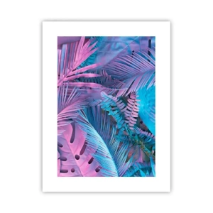 Plakat - Troperne i lyserød og blå - 30x40 cm