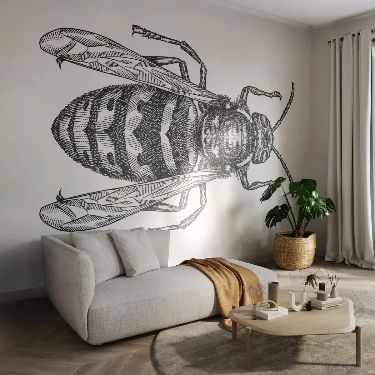 Fototapet Standard Eco - Fra en insektplanet - Hveps, Insekt, Minimalistisk - 350x256 cm