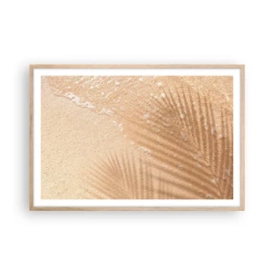 Plakat i ramme af lyst egetræ - Skyggen af en varm sommer - 91x61 cm