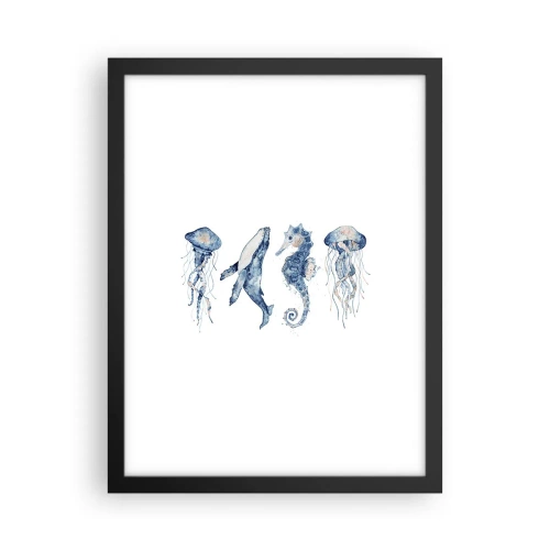 Plakat i sort ramme - Havets vidundere - 30x40 cm