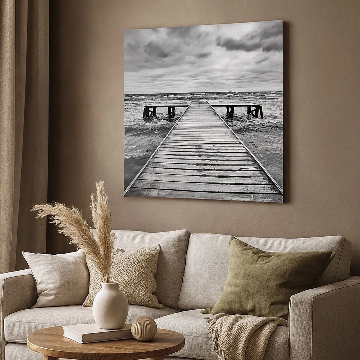 Lærredstryk - Billede på lærred - Jeg venter på, at vinden blæser væk... - 30x30 cm