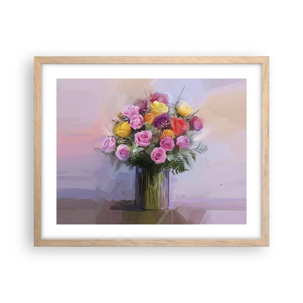 Plakat i ramme af lyst egetræ - Bevaret skønhed - 50x40 cm