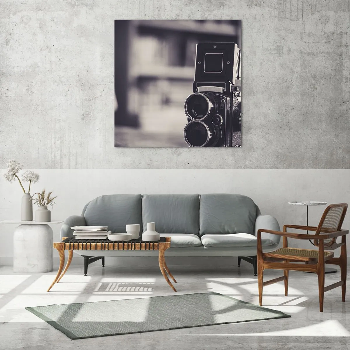 Billede på glas - Magien i et gammelt fotografi - 70x70 cm