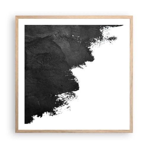Plakat i ramme af lyst egetræ - Elementer: jord - 60x60 cm