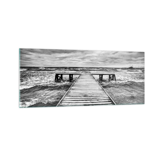 Billede på glas - Jeg venter på, at vinden blæser væk... - 100x40 cm