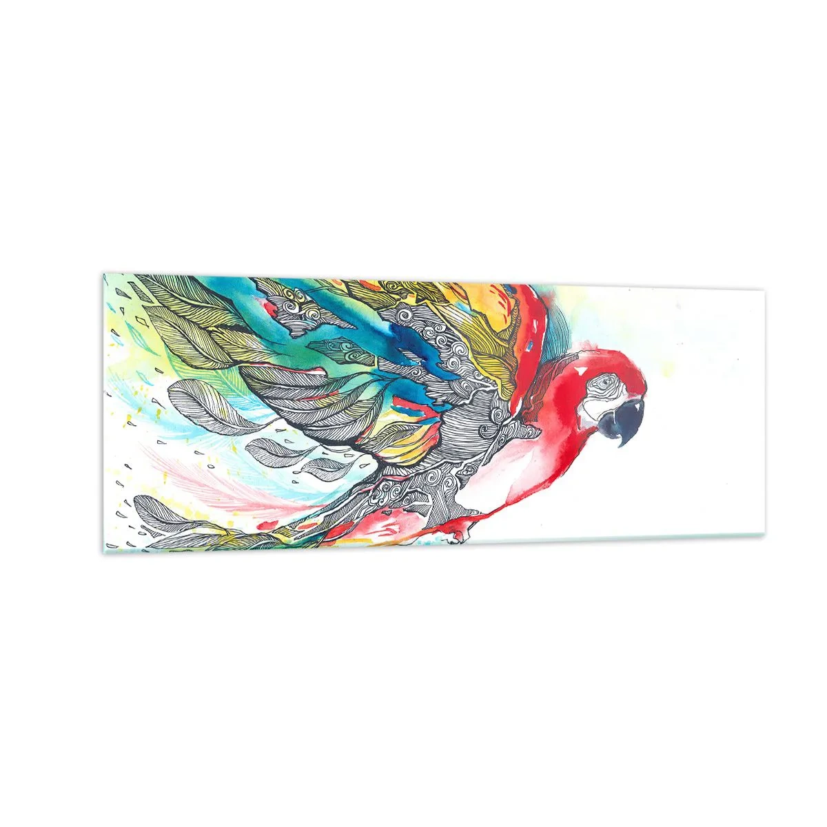 Billede på glas - Lev farverigt - 140x50 cm