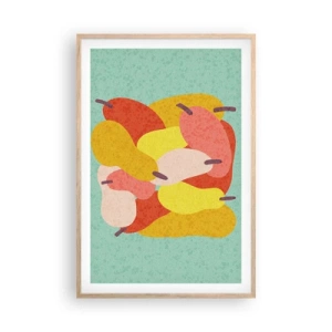 Plakat i ramme af lyst egetræ - Smag på sommersolen - 61x91 cm