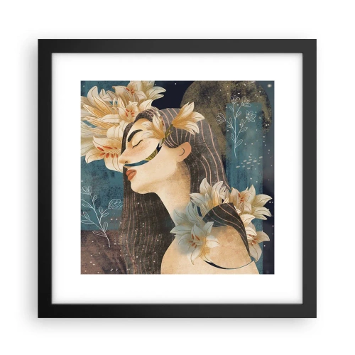 Plakat i sort ramme - Eventyret om prinsessen med liljerne - 30x30 cm