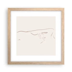 Plakat i ramme af lyst egetræ - Begærets form - 30x30 cm