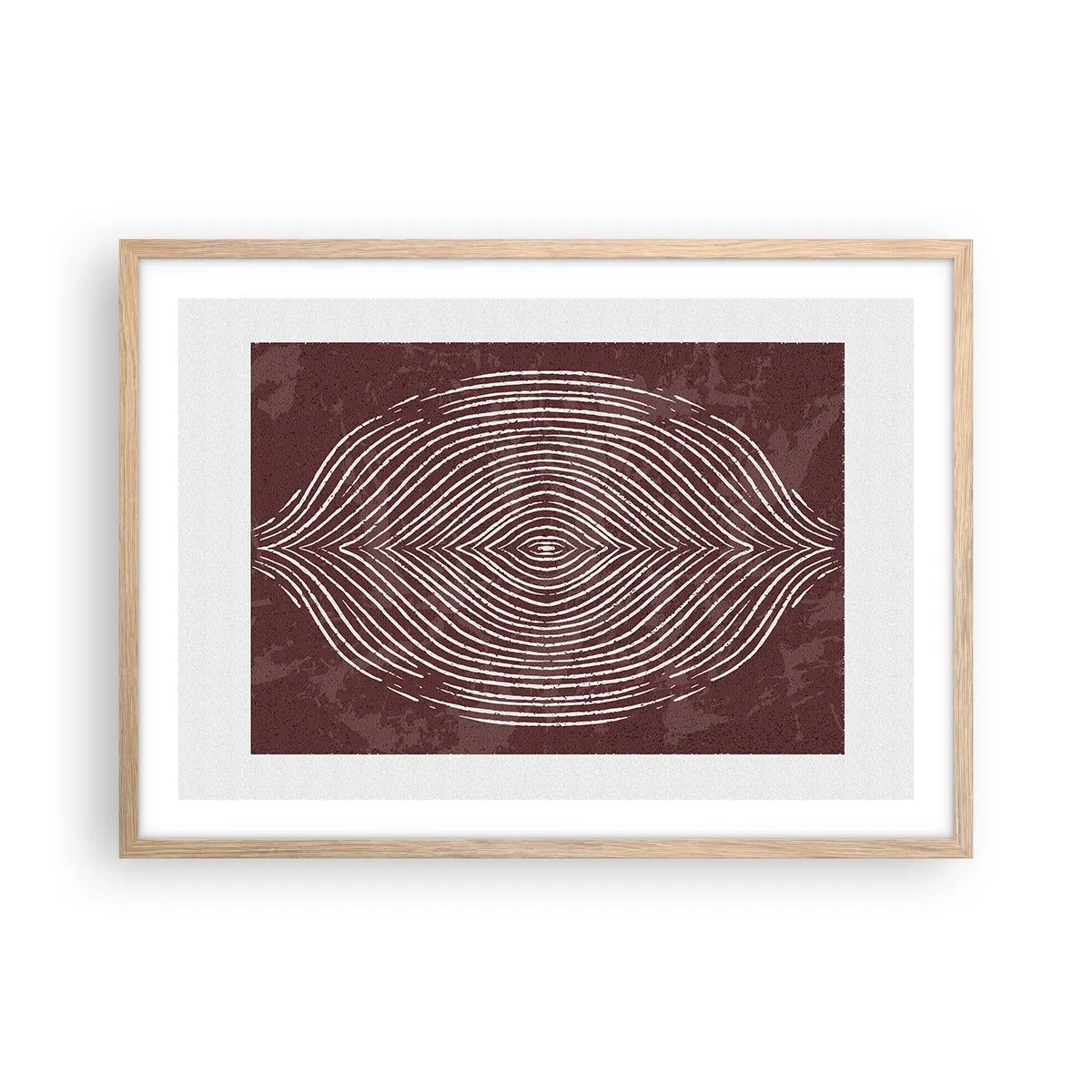 Plakat i ramme af lyst egetræ - Rummet taler - 70x50 cm