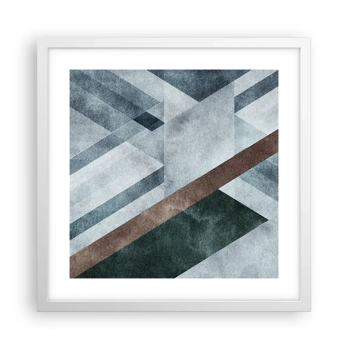 Plakat i hvid ramme - Sofistikeret elegance i geometri - 40x40 cm