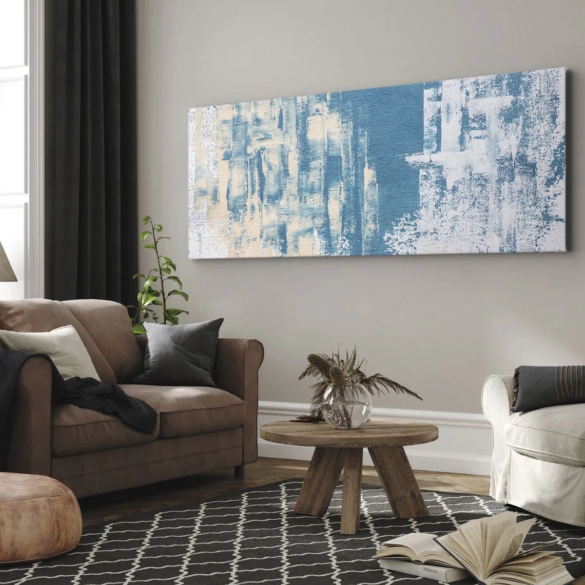 Lærredstryk - Billede på lærred - Gennem istappen - 100x40 cm