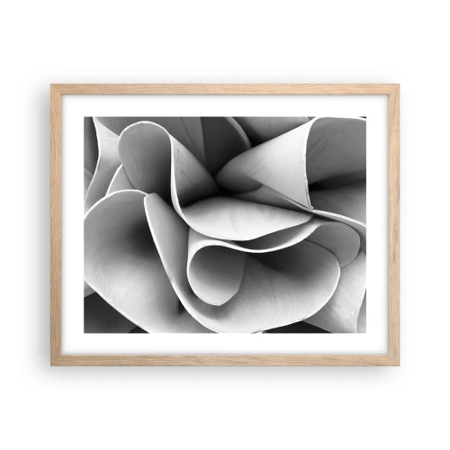 Plakat i ramme af lyst egetræ - Hvad der sker i rummet - 50x40 cm