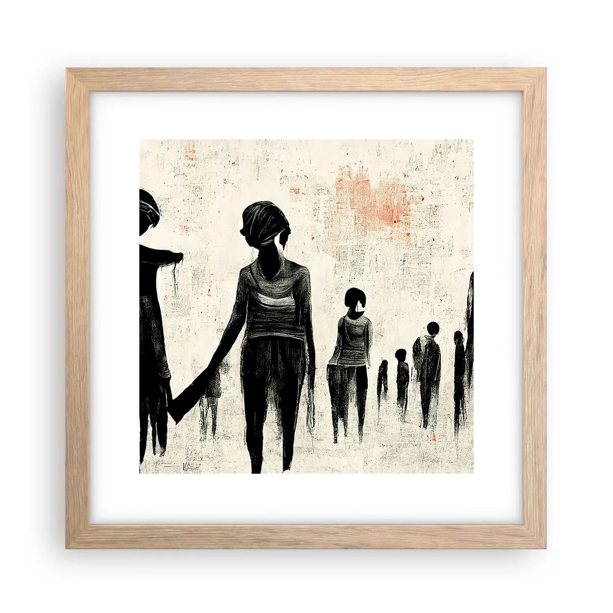 Plakat i ramme af lyst egetræ - Mod ensomhed - 30x30 cm