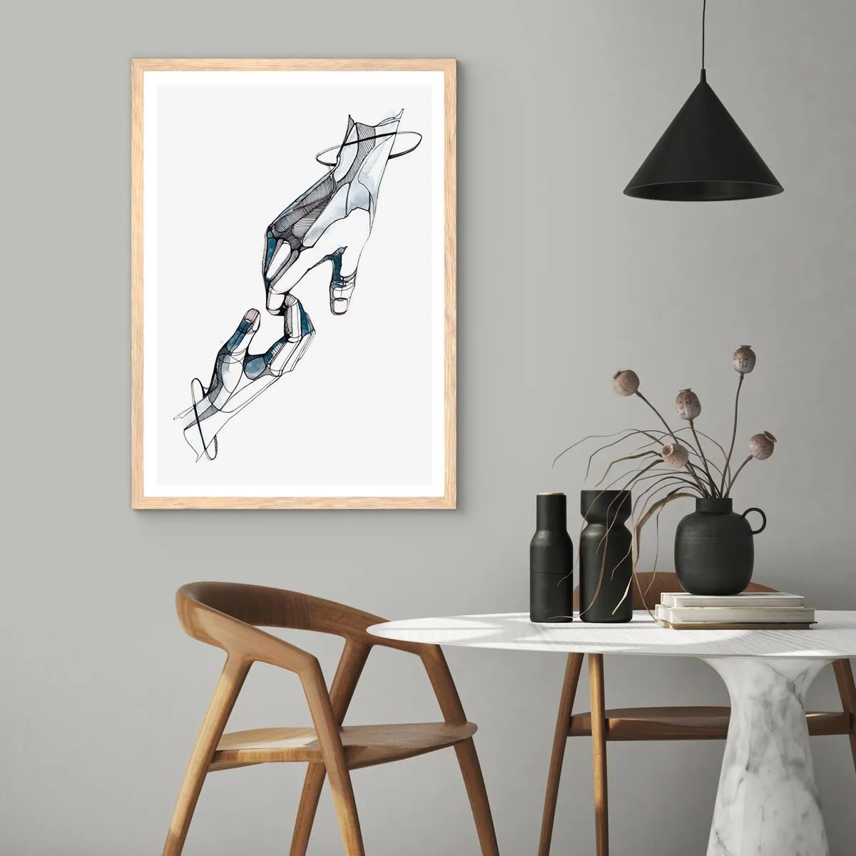 Plakat i ramme af lyst egetræ - En god gestus - 50x70 cm