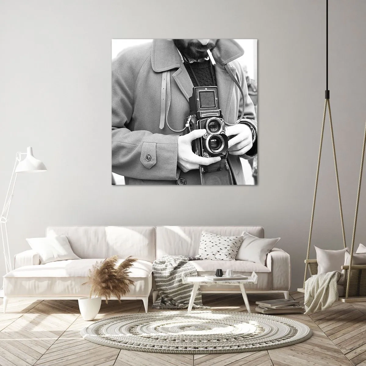 Lærredstryk - Billede på lærred - I retro stil - 40x40 cm