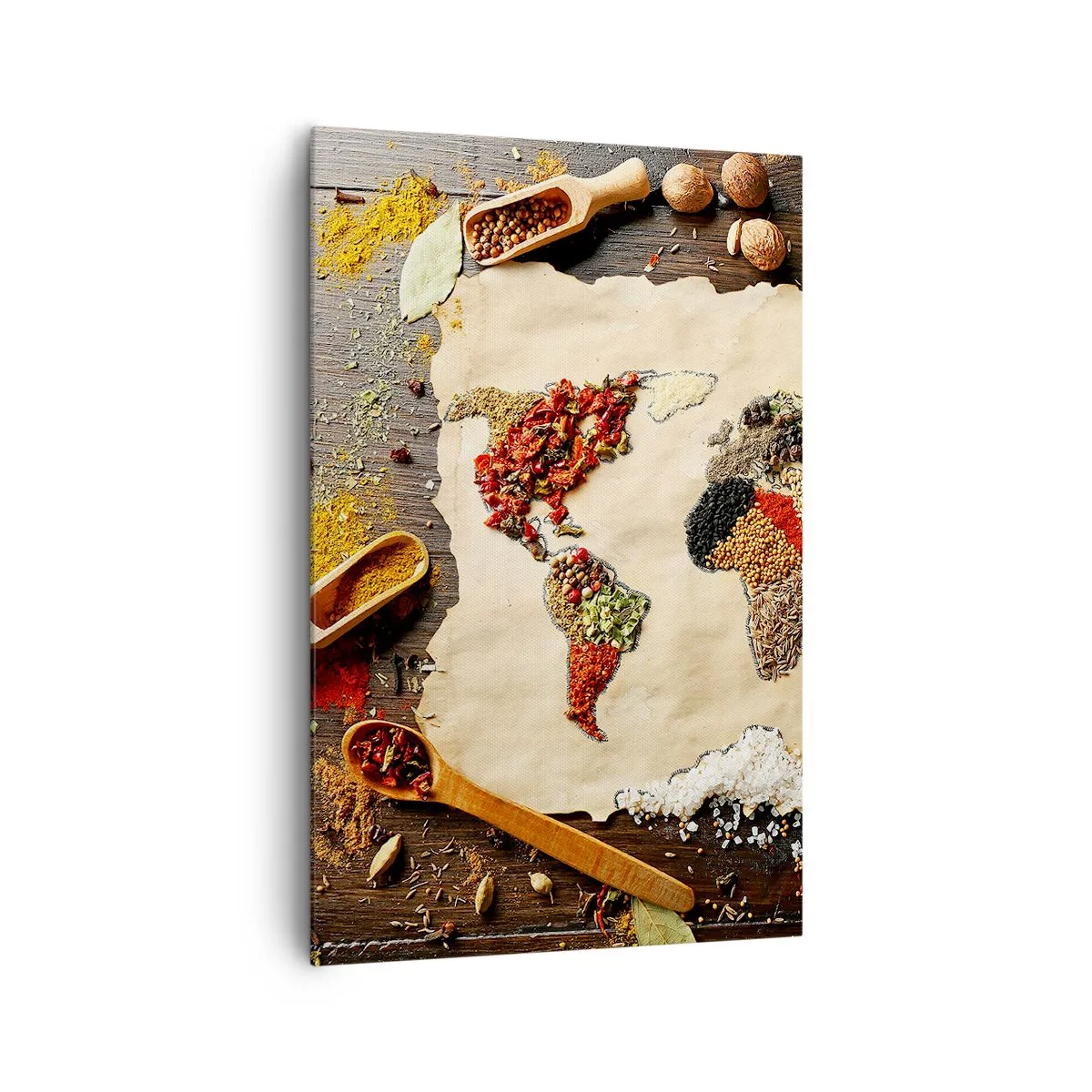 Lærredstryk - Billede på lærred - Alle verdens smage - 80x120 cm