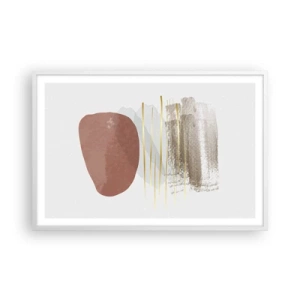Plakat i hvid ramme - Abstrakt kolonnade - 91x61 cm