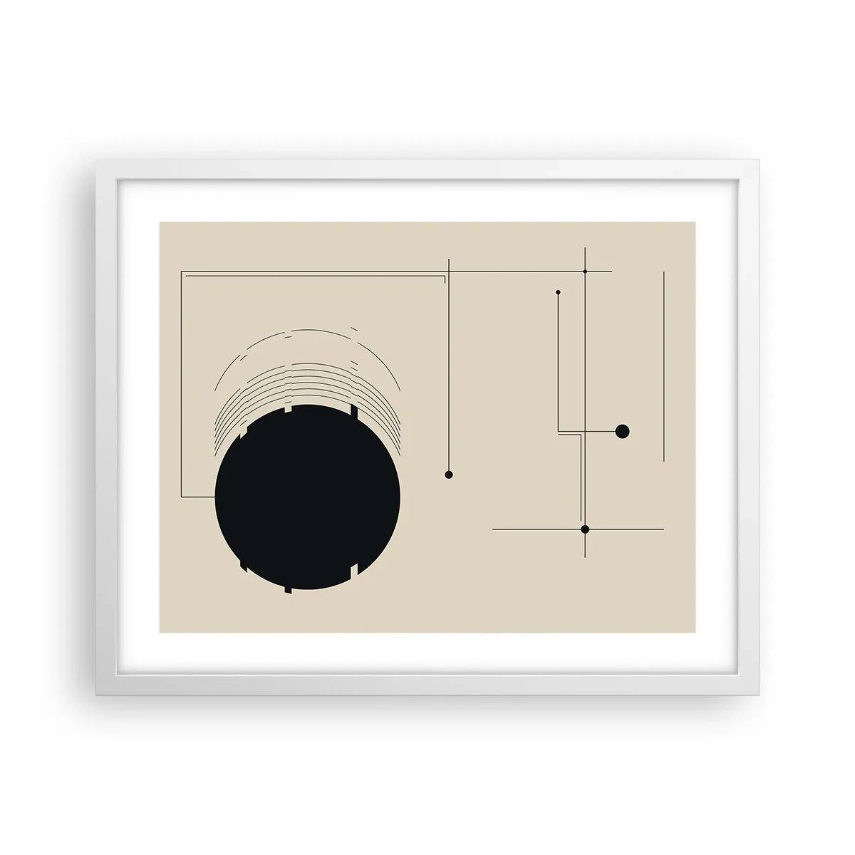 Plakat i hvid ramme - Fjedrende og dynamisk komposition - 50x40 cm