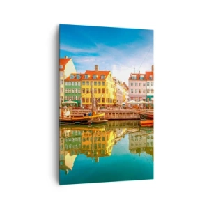 Lærredstryk - Billede på lærred - Over vand så glat som et spejl - 80x120 cm