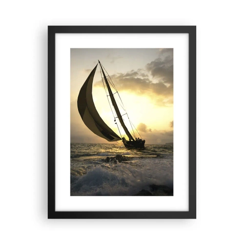 Plakat i sort ramme - I medvind og modvind - 30x40 cm