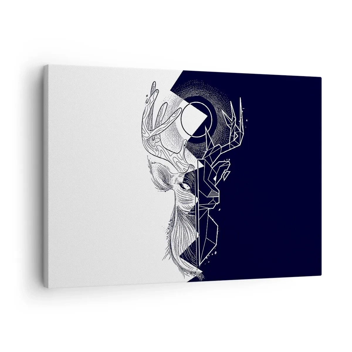 Lærredstryk - Billede på lærred - Geometri og natur i en symbolsk komposition - 70x50cm - Modsætningernes kamp og enhed - Moderne vægdekoration til stue og soveværelse ARTTOR