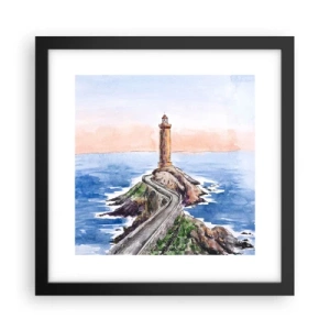Plakat i sort ramme - Med front mod havet - 30x30 cm