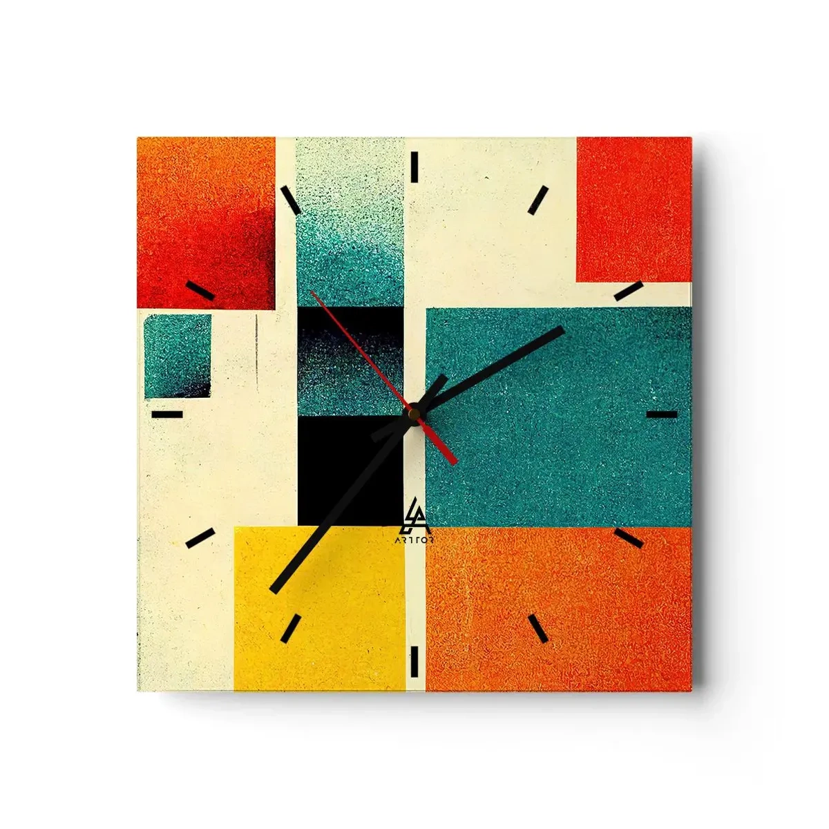 Vægur, Uret - Geometrisk abstraktion - god energi - 30x30 cm