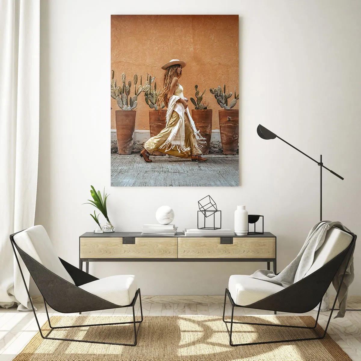 Billede på glas - I en hippieagtig stil - 50x70 cm