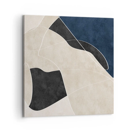 Lærredstryk - Billede på lærred - Abstrakt komposition - kontrast af farver - 60x60 cm