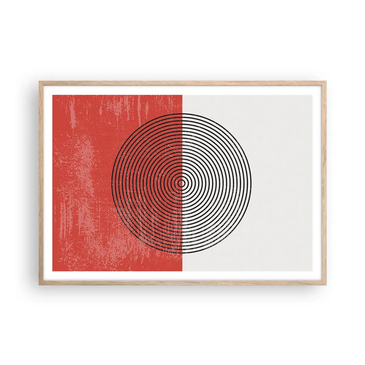 Plakat i ramme af lyst egetræ - Lige til sagen - 100x70 cm