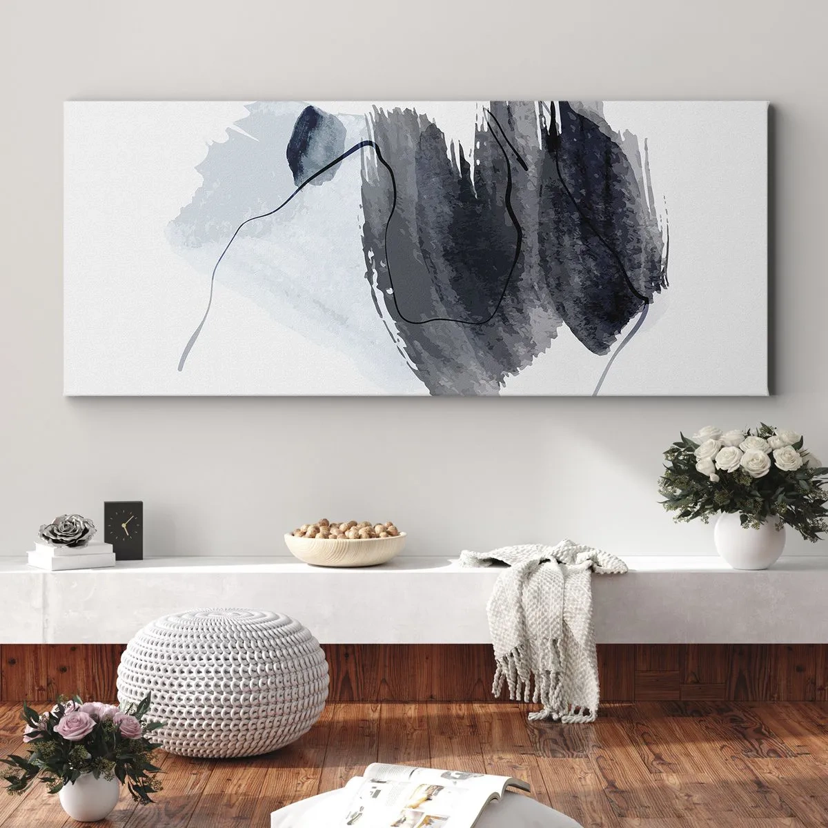 Lærredstryk - Billede på lærred - Intensitet og bevægelse - 100x40 cm