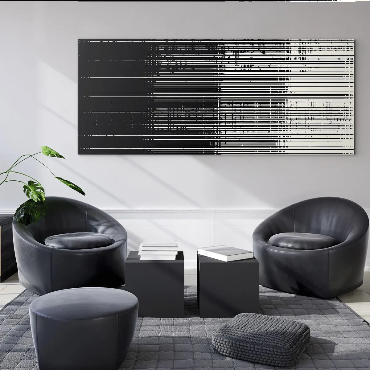 Billede på glas - Bølger og vibrationer - 100x40 cm