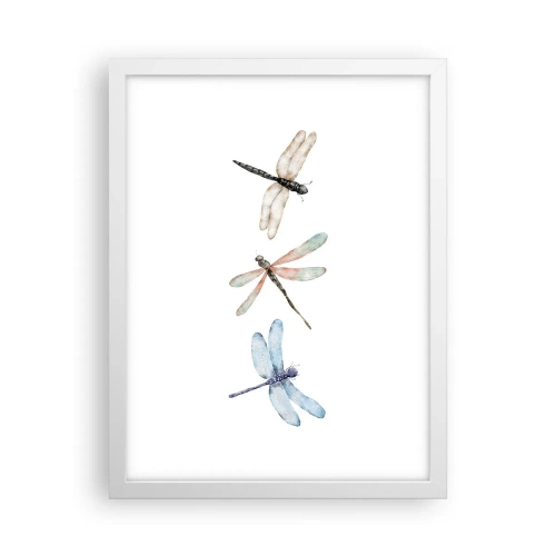 Plakat i hvid ramme - Vægtløse guldsmede - 30x40 cm