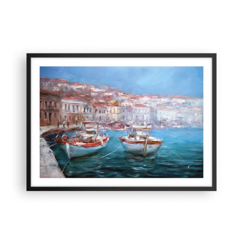 Plakat i sort ramme - Italiensk bugt - 70x50 cm