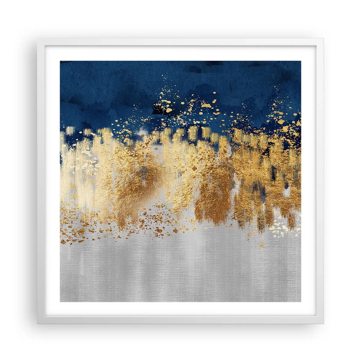 Plakat i hvid ramme - Moderne komposition med gnist - 60x60 cm